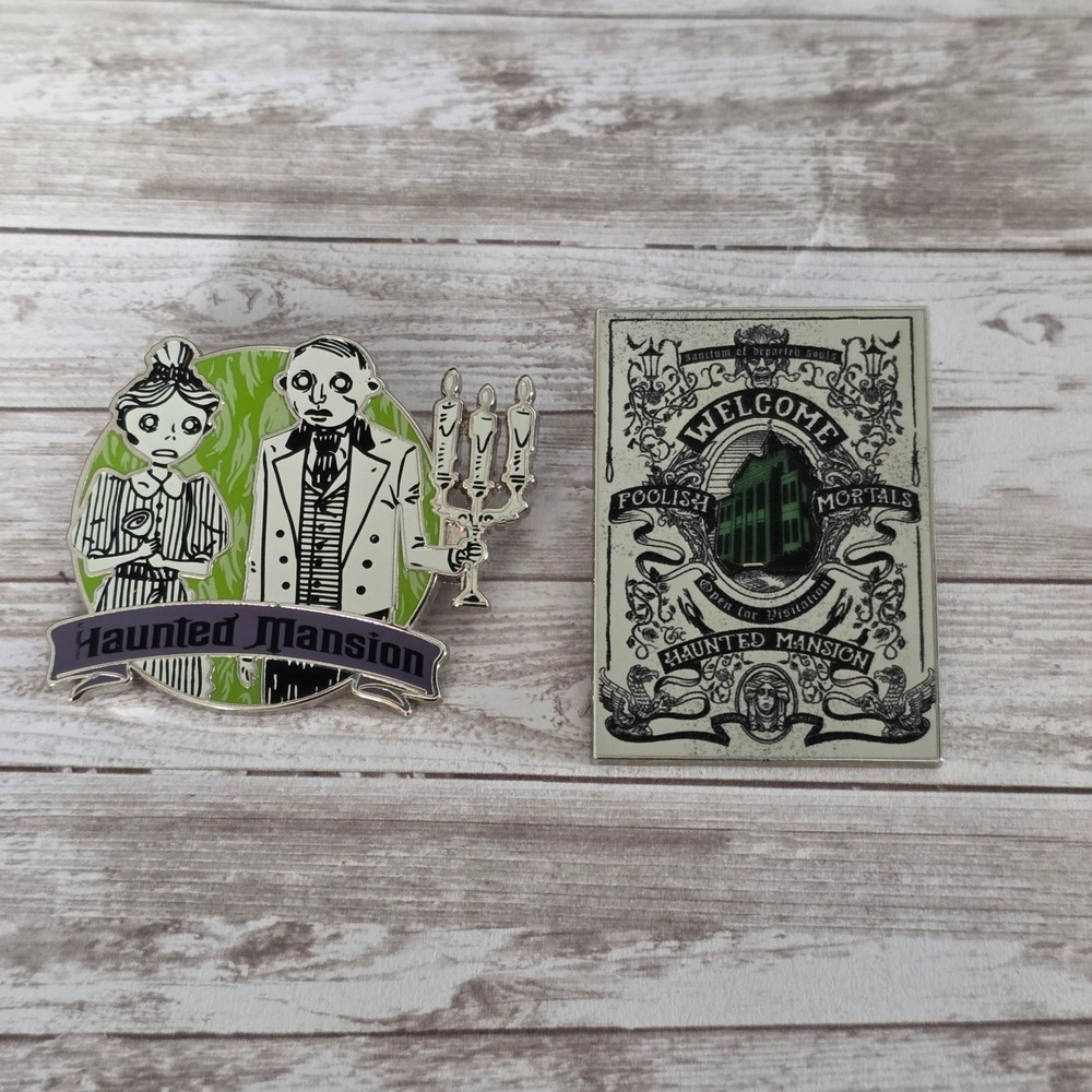 Disney Haunted Mansion Pin Lot 2 Ghost Hosts Welcome Foolish Mortals 2019